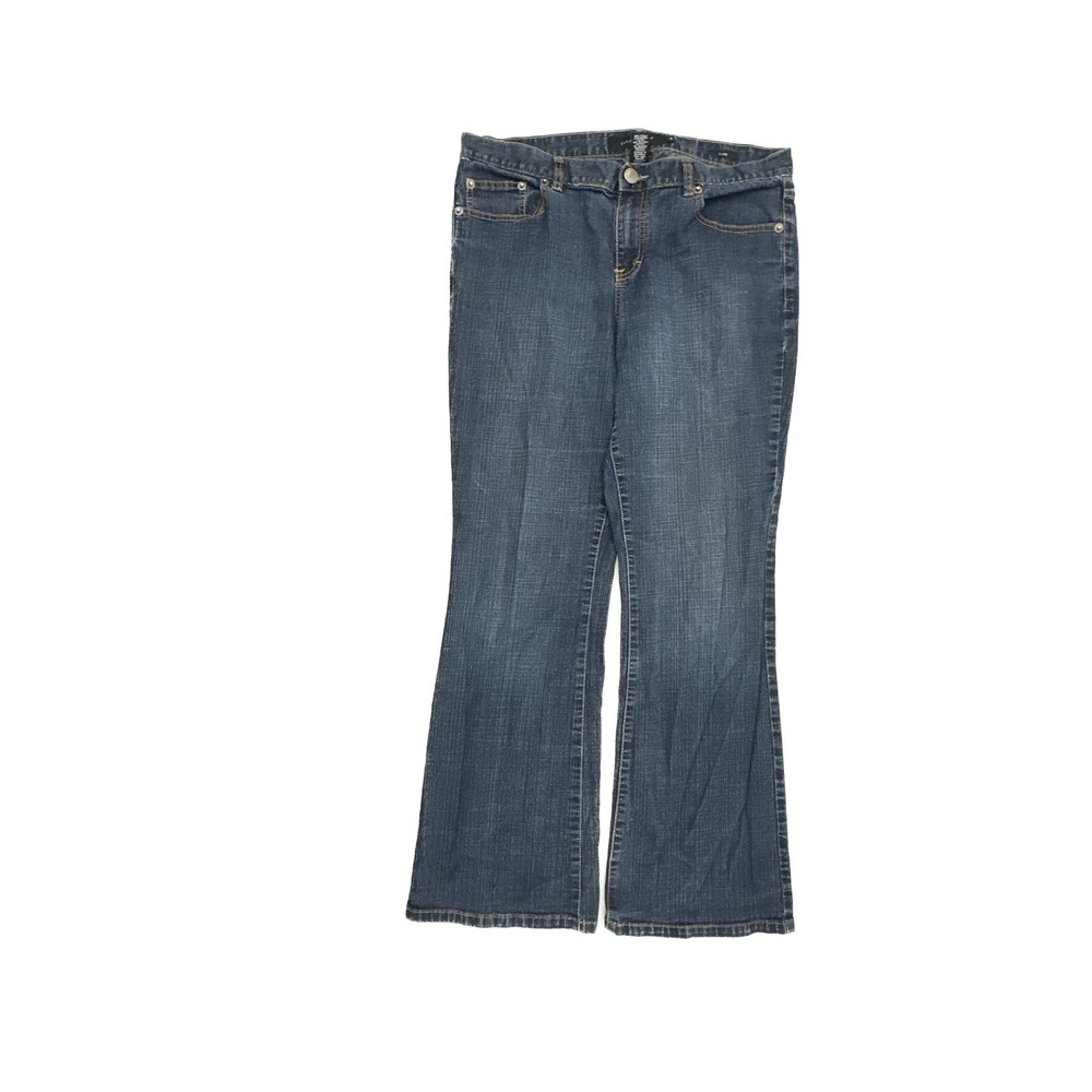 Calvin‎ Klein Jeans Womens 14 Dark Wash Flare Leg Denim Blue Jeans Stretch 21336